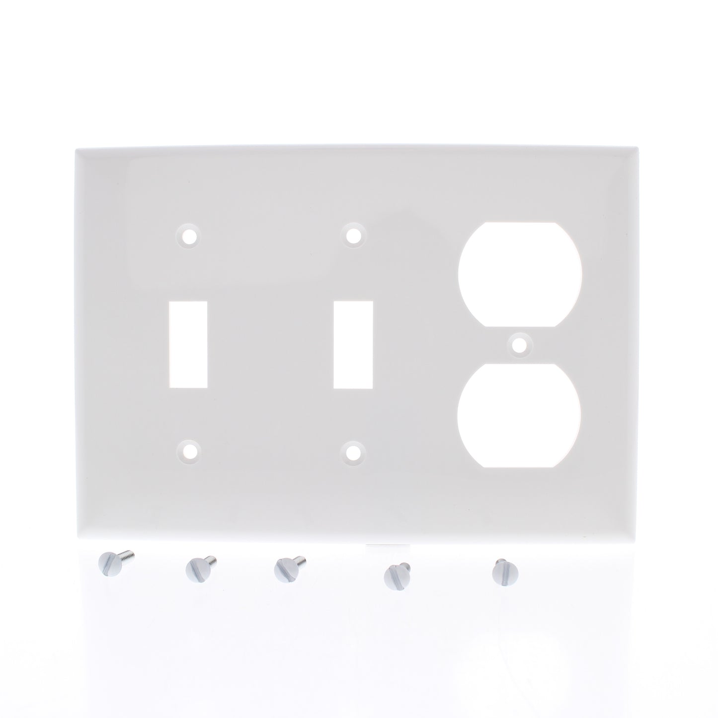 Mulberry 32543 White 3-Gang Toggle Duplex Unbreakable Standard Wallplates 10pcs