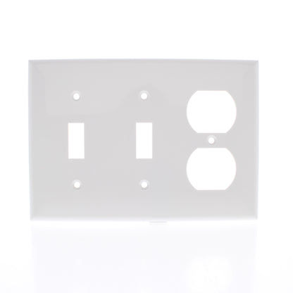 Mulberry 32543 White 3-Gang Toggle Duplex Unbreakable Standard Wallplates 10pcs