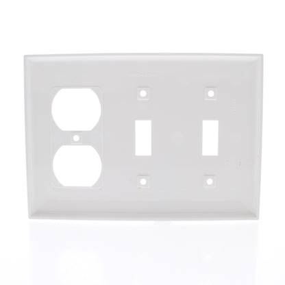 Mulberry 32543 White 3-Gang Toggle Duplex Unbreakable Standard Wallplates 10pcs