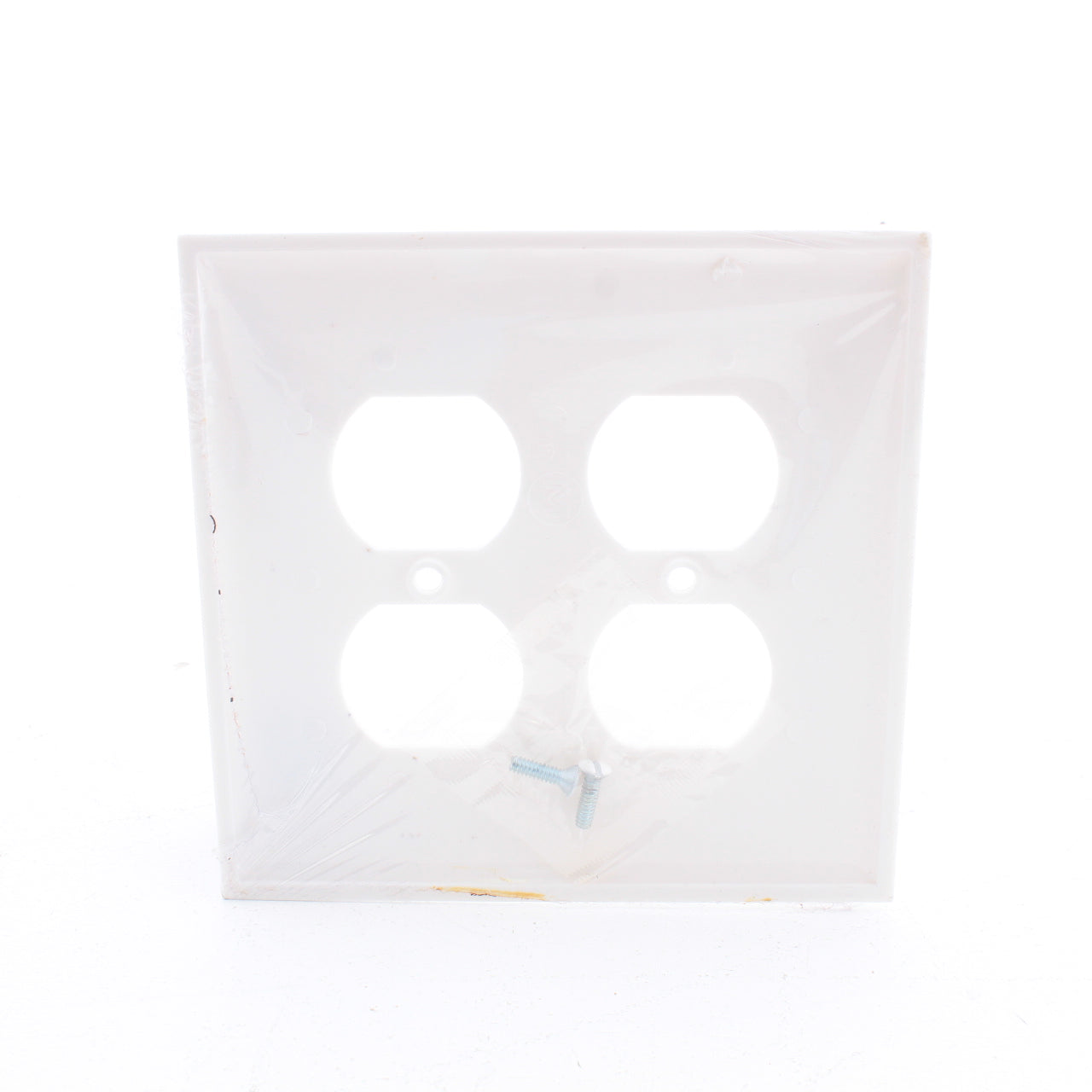 Mulberry 32802 White 2-Gang Duplex Outlet Unbreakable Nylon Midi Wallplate Cover