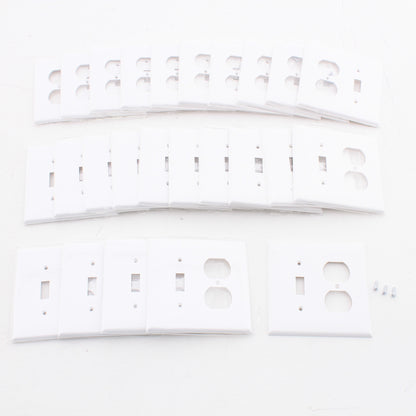 Mulberry 32832 White 2-Gang Thermoplastic Unbreakable Midi Wallplate Cover 25pcs