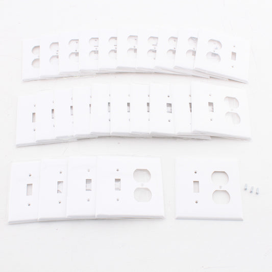 Mulberry 32832 White 2-Gang Thermoplastic Unbreakable Midi Wallplate Cover 25pcs