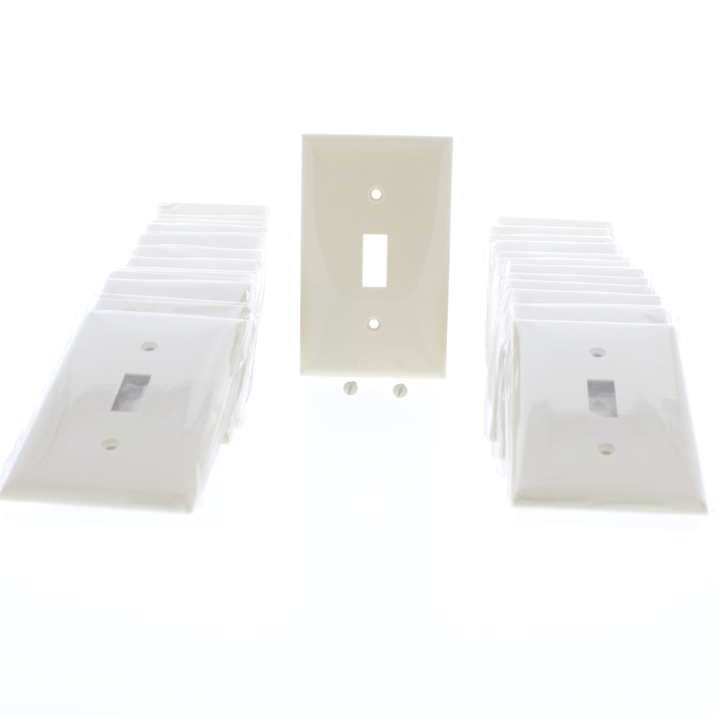 Mulberry 34071 Ivory 1-Gang Toggle Switch Unbreakable Standard Wallplates 25pcs