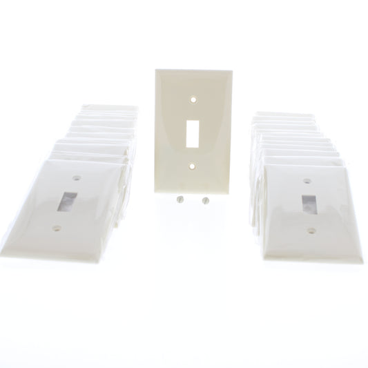 Mulberry 34071 Ivory 1-Gang Toggle Switch Unbreakable Standard Wallplates 25pcs