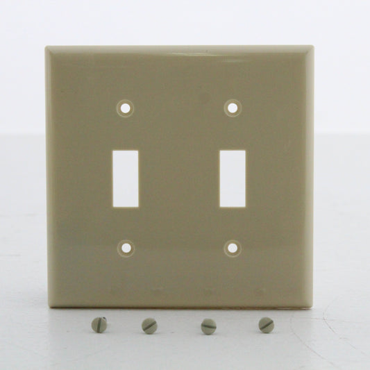Mulberry 34072 Ivory 2-Gang Toggle Switch Unbreakable Standard Wallplates 25pcs