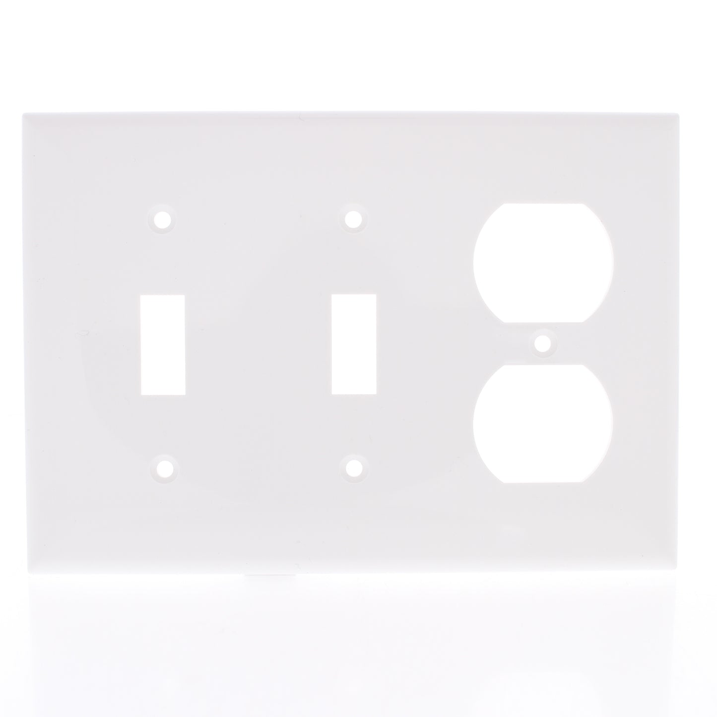 Mulberry White UNBREAKABLE 3-Gang Toggle Switch Cover Duplex Outlet Wallplate