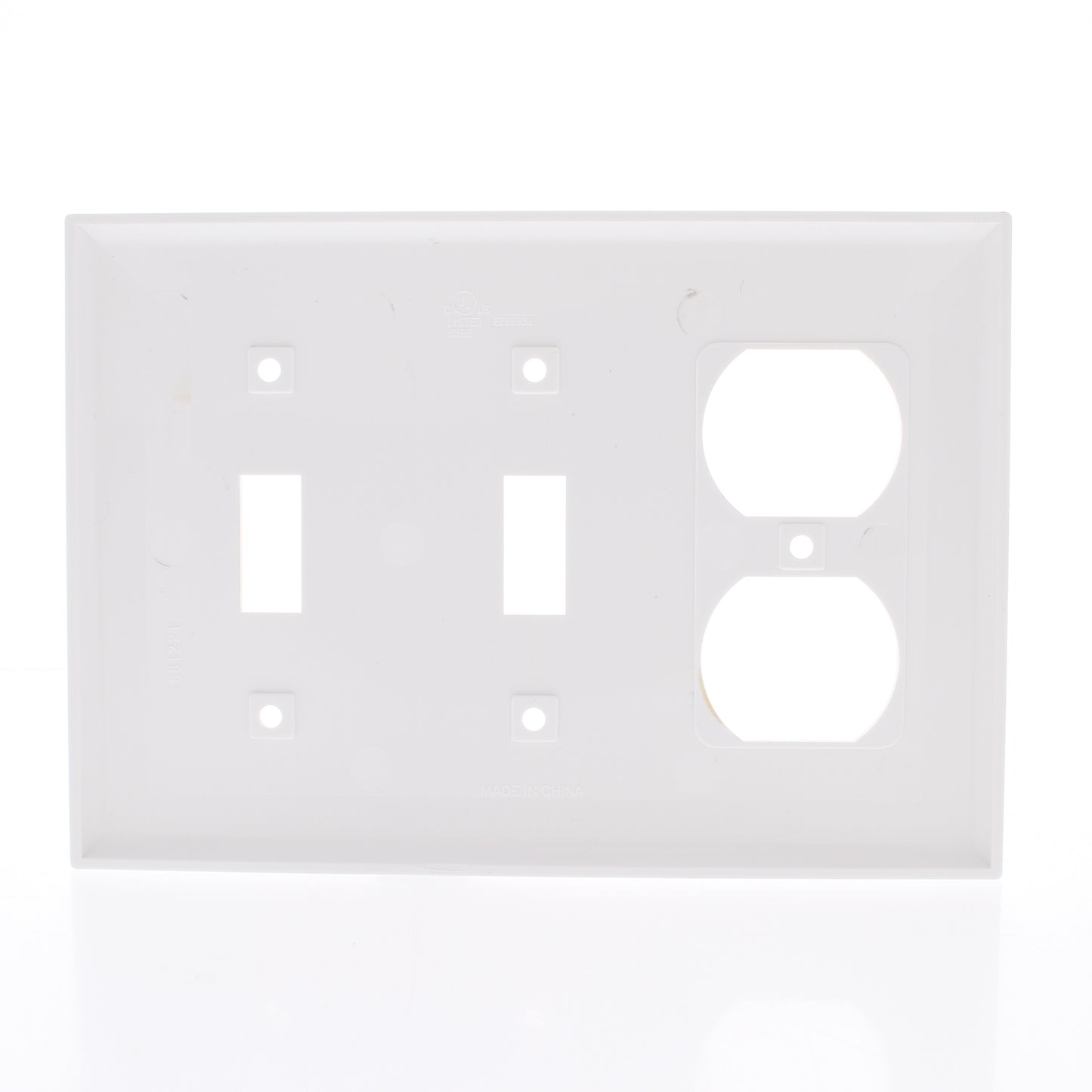 Mulberry White UNBREAKABLE 3-Gang Toggle Switch Cover Duplex Outlet Wallplate