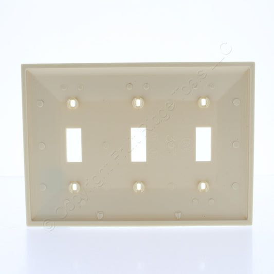 Mulberry 734073 Ivory 3-Gang Thermoplastic Unbreakable Standard Wallplate Cover