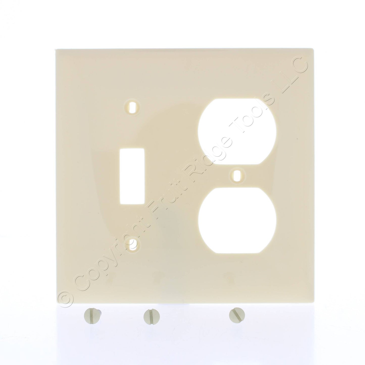 Mulberry 734832 Ivory 2-Gang Duplex Toggle Switch Unbreakable Midi Wallplate