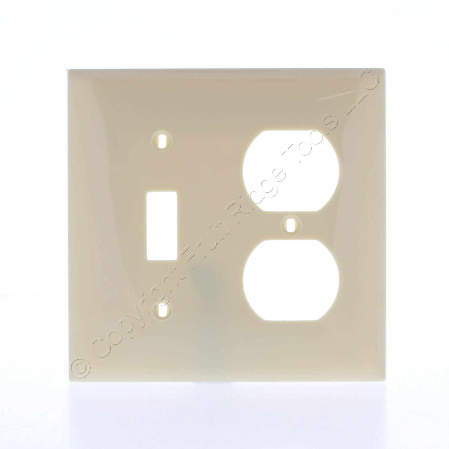 Mulberry 734832 Ivory 2-Gang Duplex Toggle Switch Unbreakable Midi Wallplate
