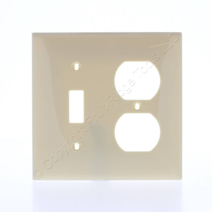 Mulberry 734832 Ivory 2-Gang Duplex Toggle Switch Unbreakable Midi Wallplate