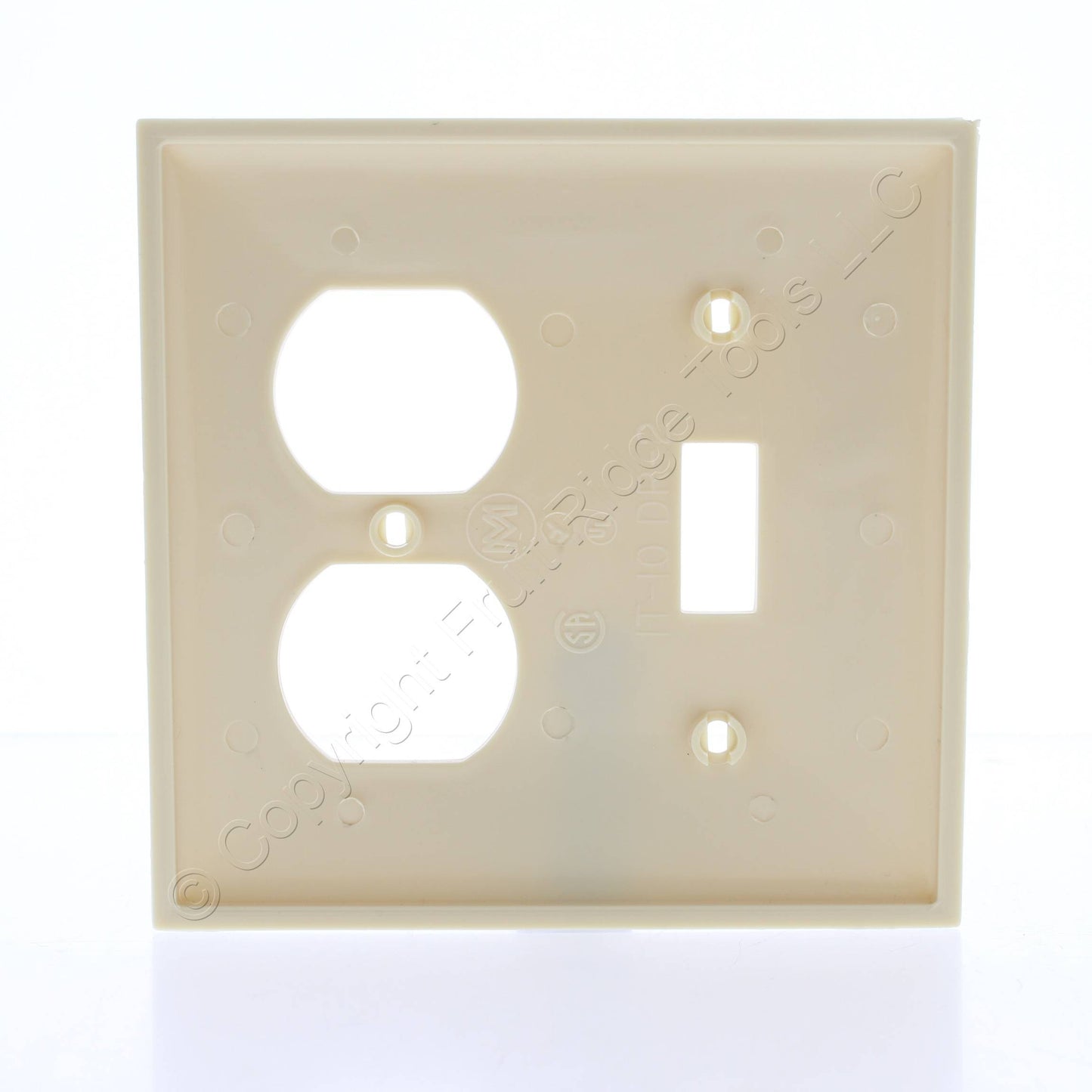 Mulberry 734832 Ivory 2-Gang Duplex Toggle Switch Unbreakable Midi Wallplate
