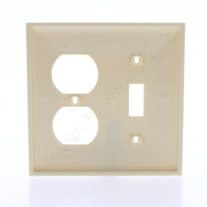 Mulberry 734832 Ivory 2-Gang Duplex Toggle Switch Unbreakable Midi Wallplate
