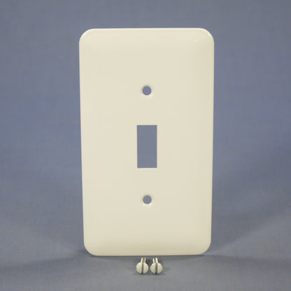 Mulberry 76071 White 1-Gang Toggle Switch Metal Princess Oversize Wallplate