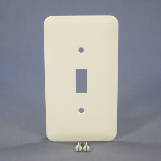 Mulberry 76071 White 1-Gang Toggle Switch Metal Princess Oversize Wallplate