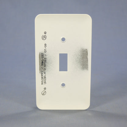 Mulberry 76071 White 1-Gang Toggle Switch Metal Princess Oversize Wallplate