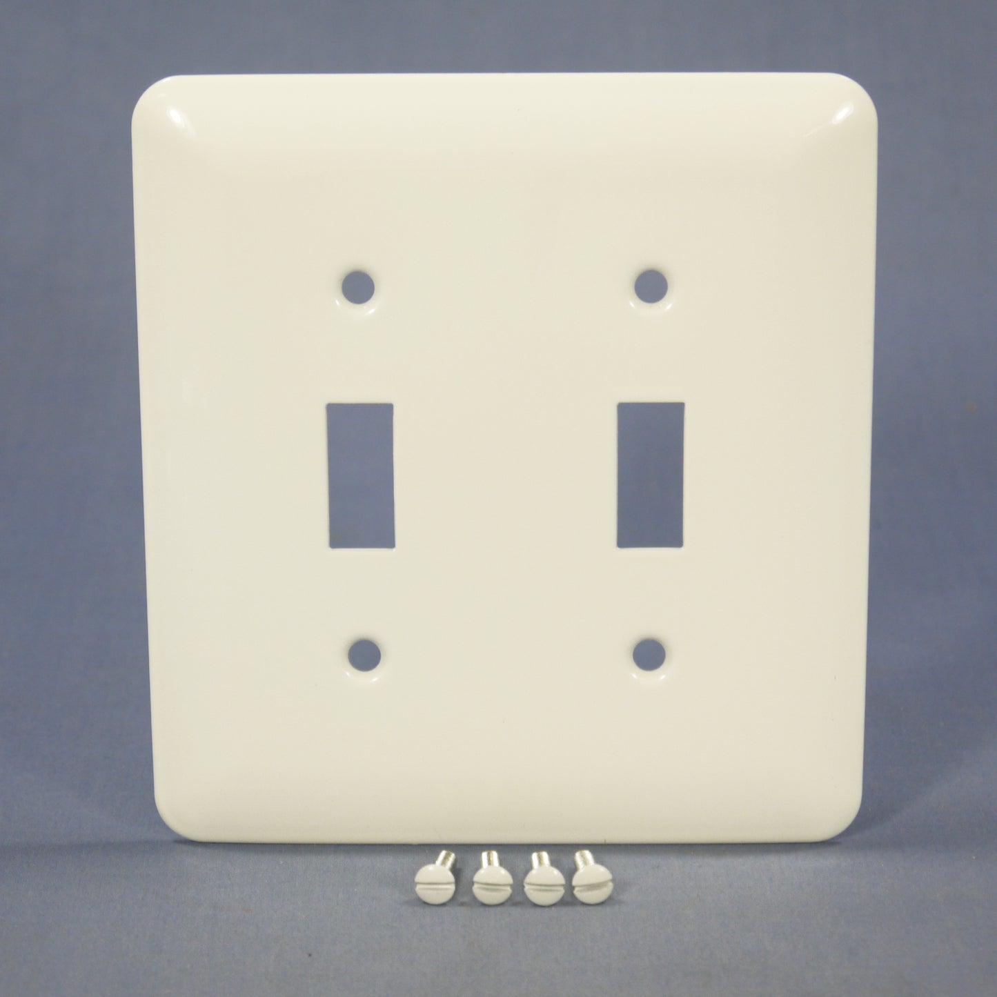 Mulberry Princess White 2-Gang Metal Toggle Switch Cover Wallplate Switchplate