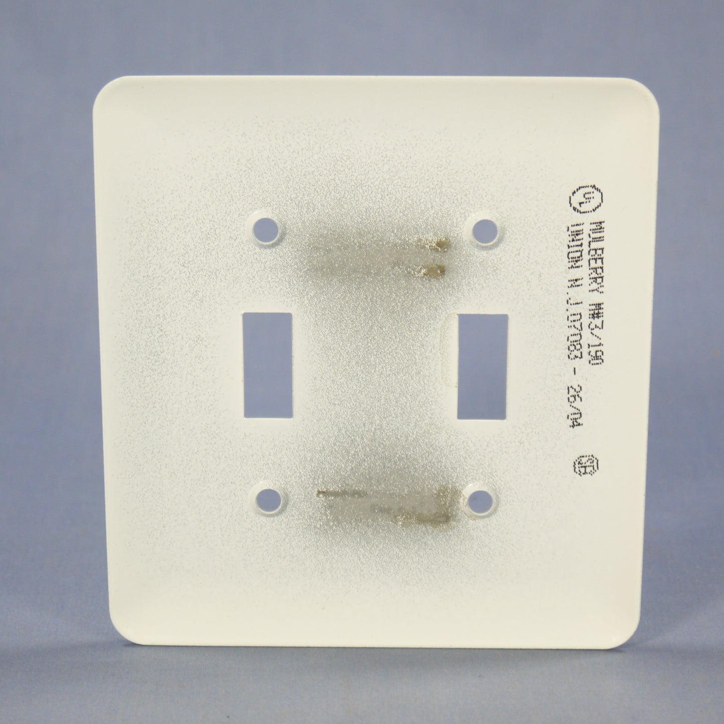 Mulberry Princess White 2-Gang Metal Toggle Switch Cover Wallplate Switchplate