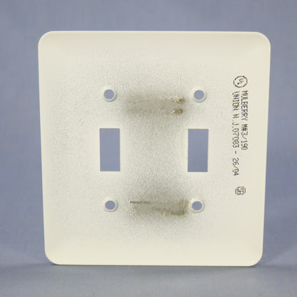 Mulberry Princess White 2-Gang Metal Toggle Switch Cover Wallplate Switchplate