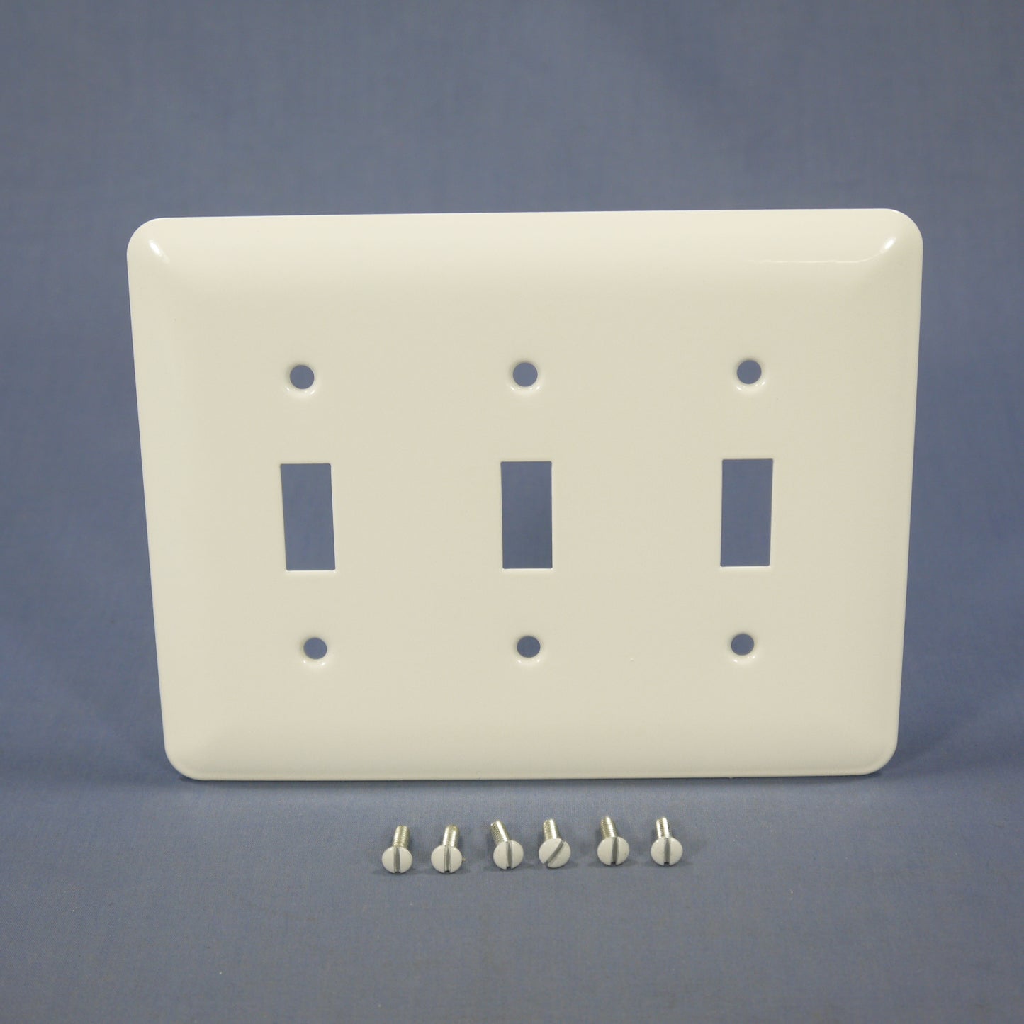 Mulberry Princess White 3-Gang Metal Toggle Switch Cover Wallplate Switchplate