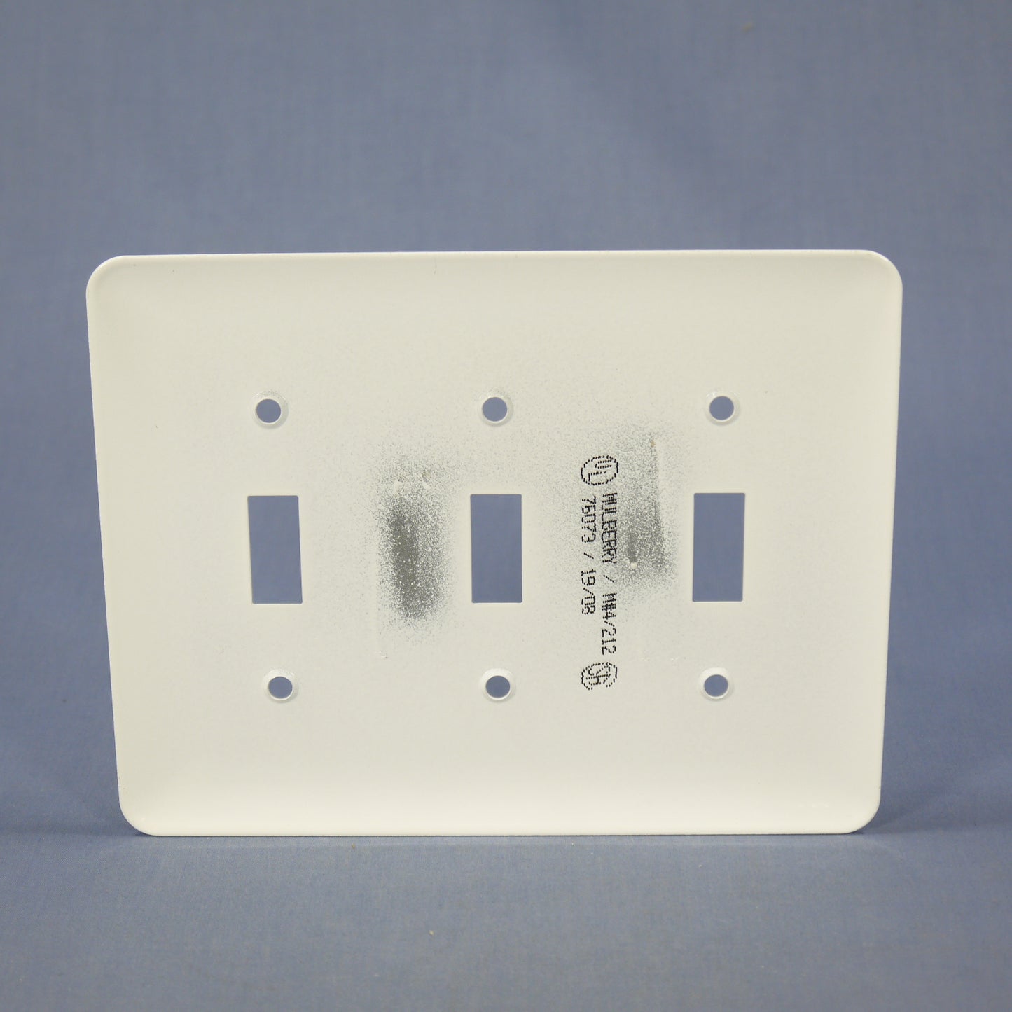 Mulberry Princess White 3-Gang Metal Toggle Switch Cover Wallplate Switchplate