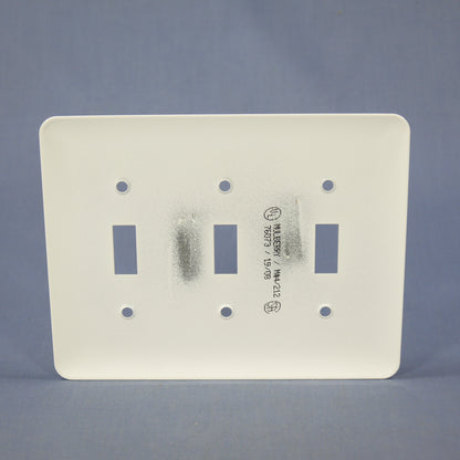 Mulberry Princess White 3-Gang Metal Toggle Switch Cover Wallplate Switchplate