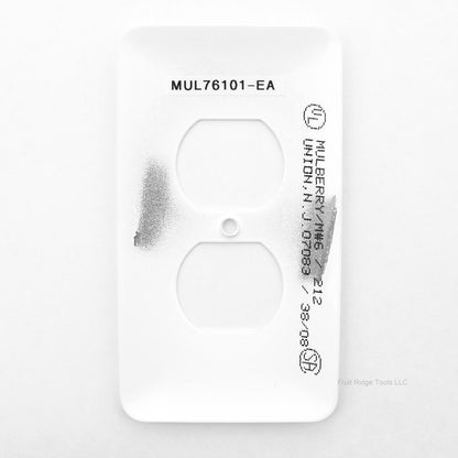 Mulberry 76101 White 1-Gang Painted Metal Princess (Oversize) Wallplate Cover