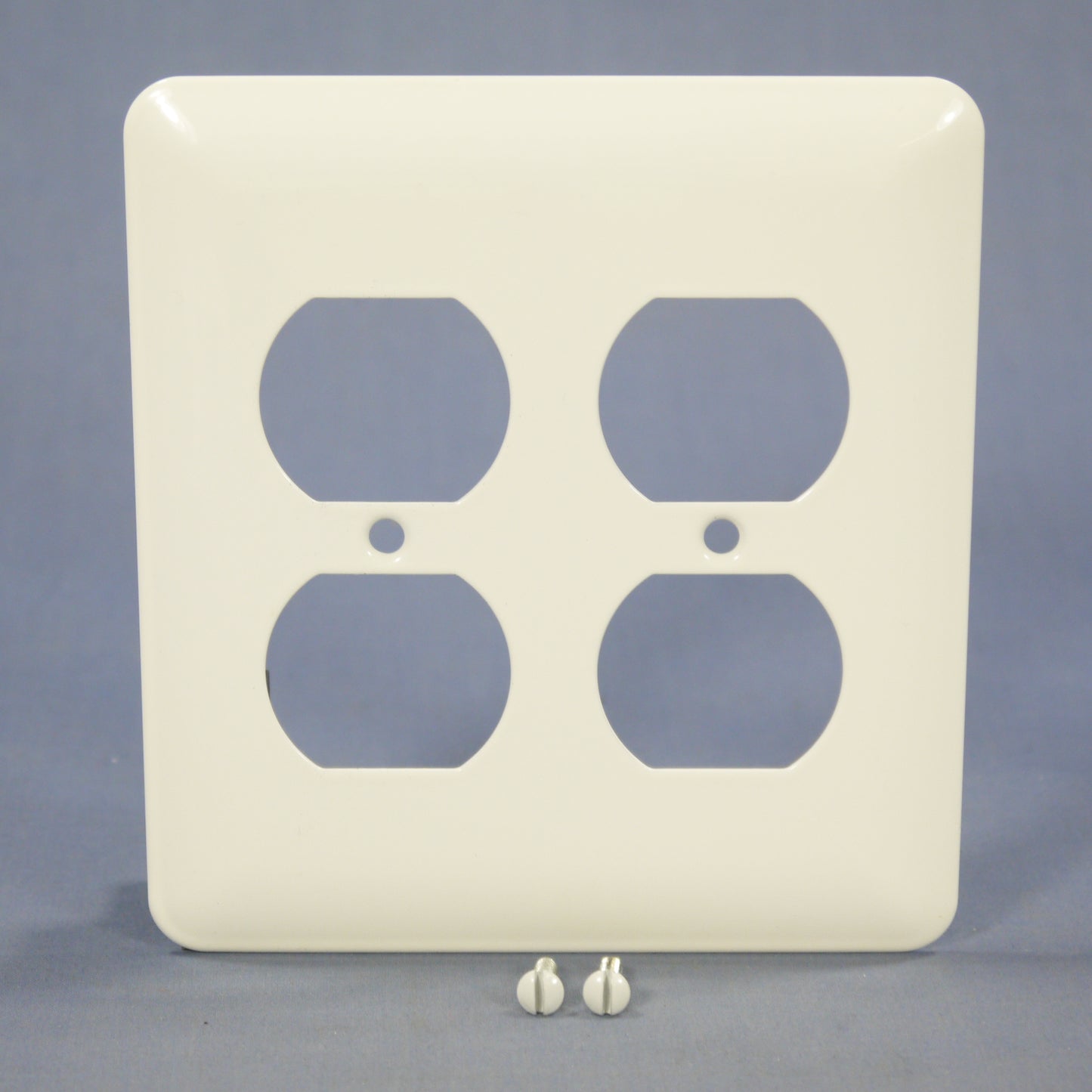 Mulberry Princess 2-Gang White Metal Duplex Receptacle Wallplate Outlet Cover