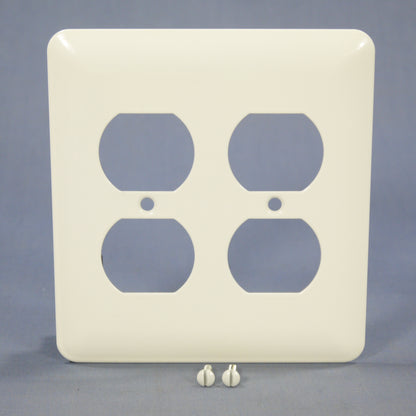 Mulberry Princess 2-Gang White Metal Duplex Receptacle Wallplate Outlet Cover