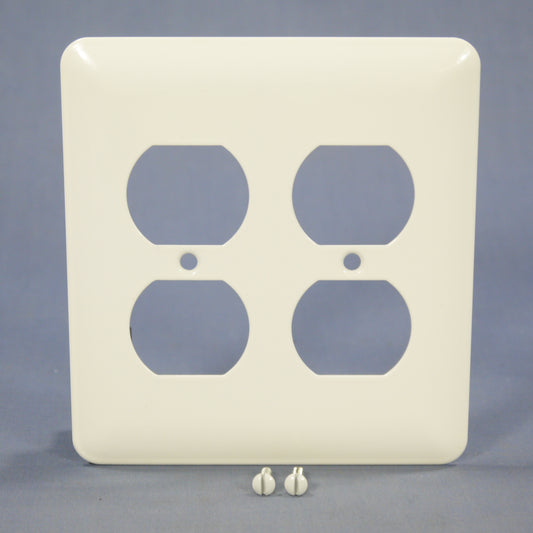 Mulberry Princess 2-Gang White Metal Duplex Receptacle Wallplate Outlet Cover