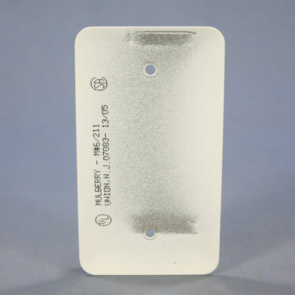 Mulberry 76151 White 1-Gang Blank Metal Princess Oversize Wallplate Box Mount
