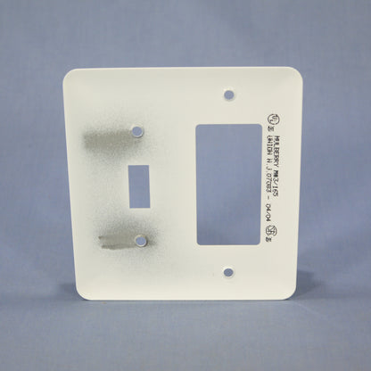 Mulberry 76432 White 2-Gang Toggle Decorator Metal Princess Oversize Wallplate