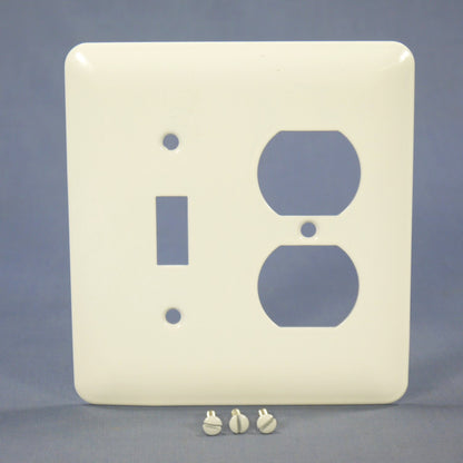 Mulberry 76532 White 2-Gang Toggle Duplex Metal Princess Oversize Wallplate