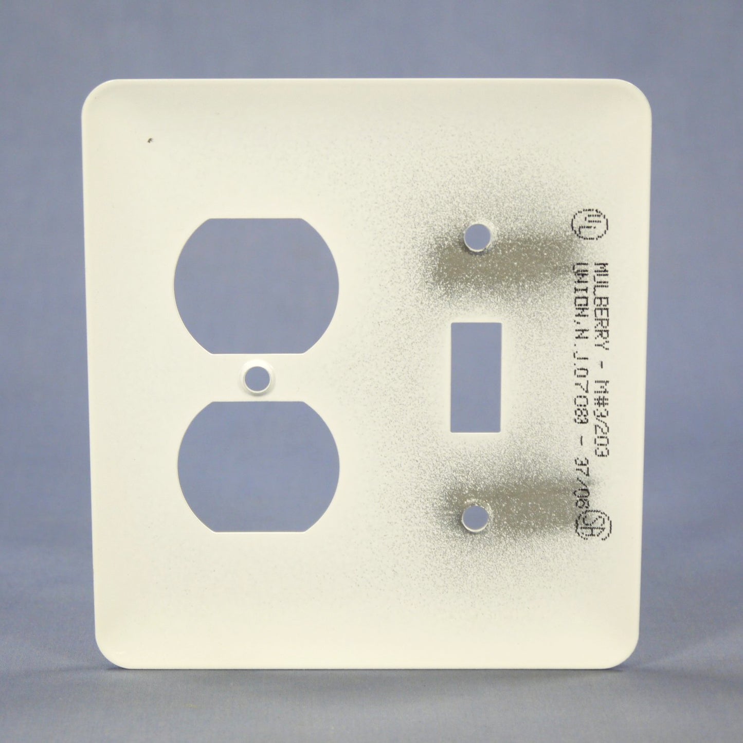 Mulberry 76532 White 2-Gang Toggle Duplex Metal Princess Oversize Wallplate