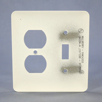Mulberry 76532 White 2-Gang Toggle Duplex Metal Princess Oversize Wallplate