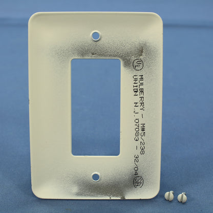 Mulberry 76761 White Metal 1G Maxi-Size Decorator GFCI Rocker Wallplate Cover