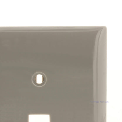 Mulberry 77072G Gray 2-Gang Toggle Switch Cover Nylon Wallplate Standard Size