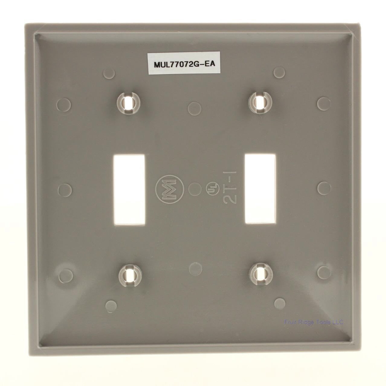 Mulberry 77072G Gray 2-Gang Toggle Switch Cover Nylon Wallplate Standard Size