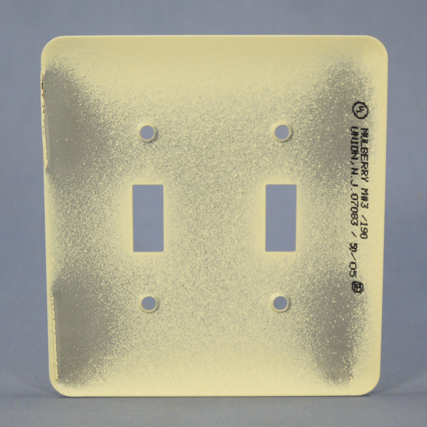 Mulberry Princess Ivory Wrinkle 2-Gang Toggle Switch Cover Wallplate Switchplate
