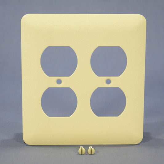 Mulberry 79102 Wrinkle Ivory Metal Princess 2-Gang Duplex Oversize Wallplate