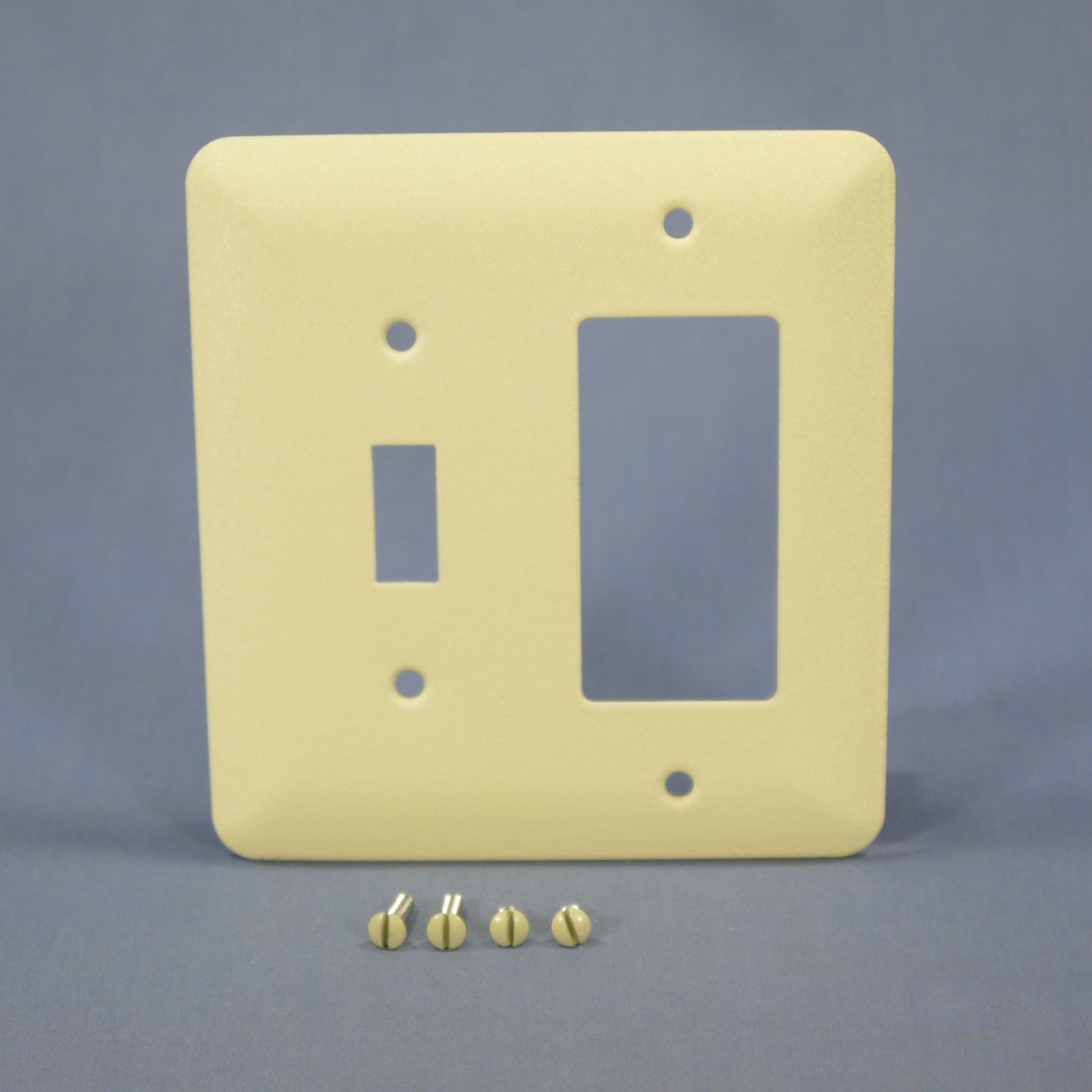 Mulberry 79432 Wrinkle Ivory 2-Gang Toggle GFI Metal Princess Oversize Wallplate