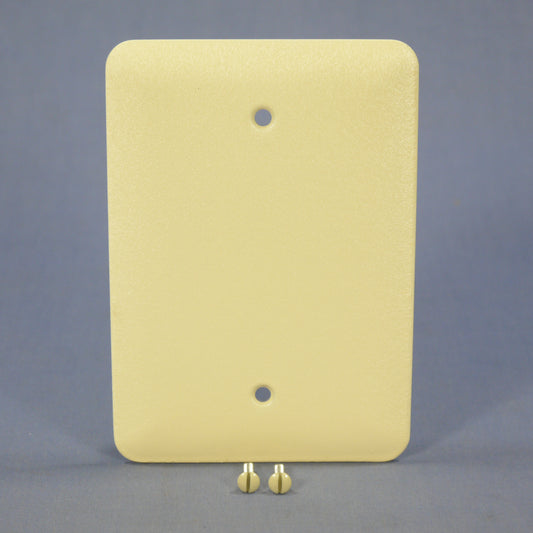 Mulberry 79751 Wrinkle Ivory 1-Gang Blank Metal Maxi Mid-Size Wallplate Cover