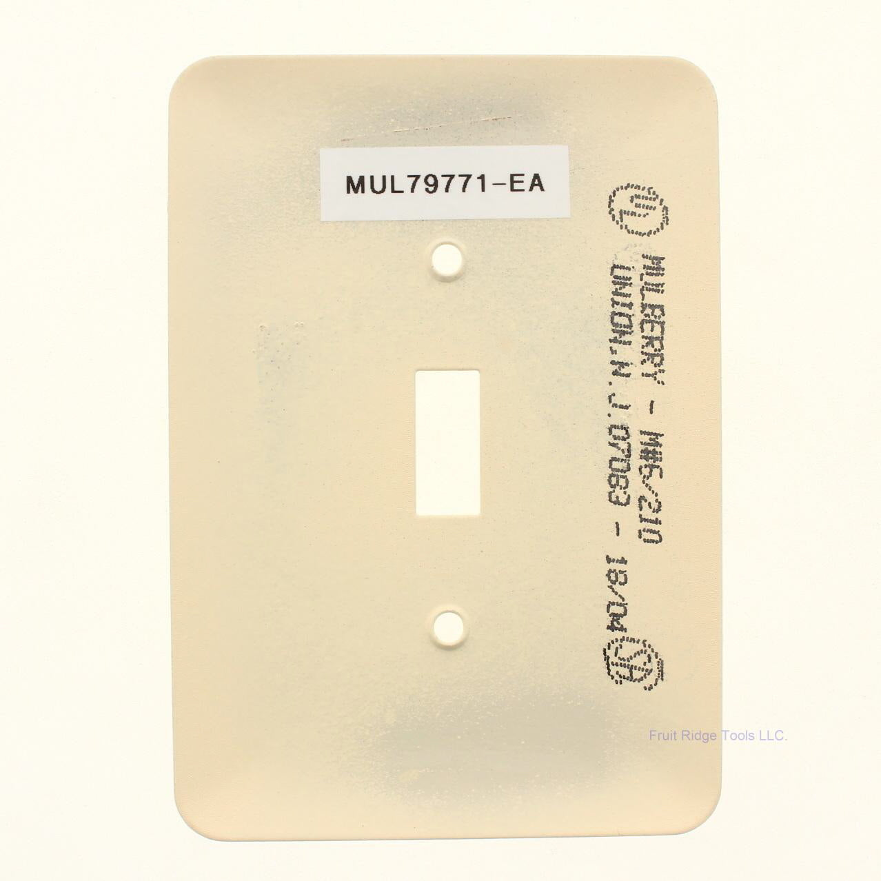 Mulberry 79771 Ivory Wrinkle Metal Maxi-Size Toggle Switch Wallplate Switchplate