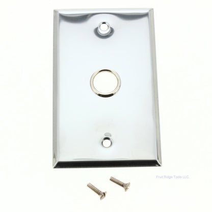 Mulberry 83591 Chrome Plated Steel 1-Gang .625" Cable Standard Wallplate Cover