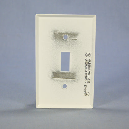 Mulberry 86071 White 1-Gang Toggle Switch Metal Princess Oversize Wallplate