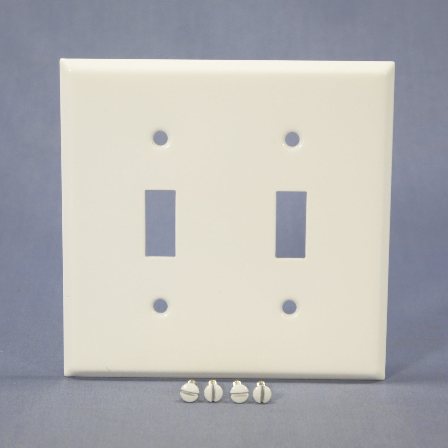 Mulberry 86072 White 2-Gang Toggle Switch Metal Princess Oversize Wallplate