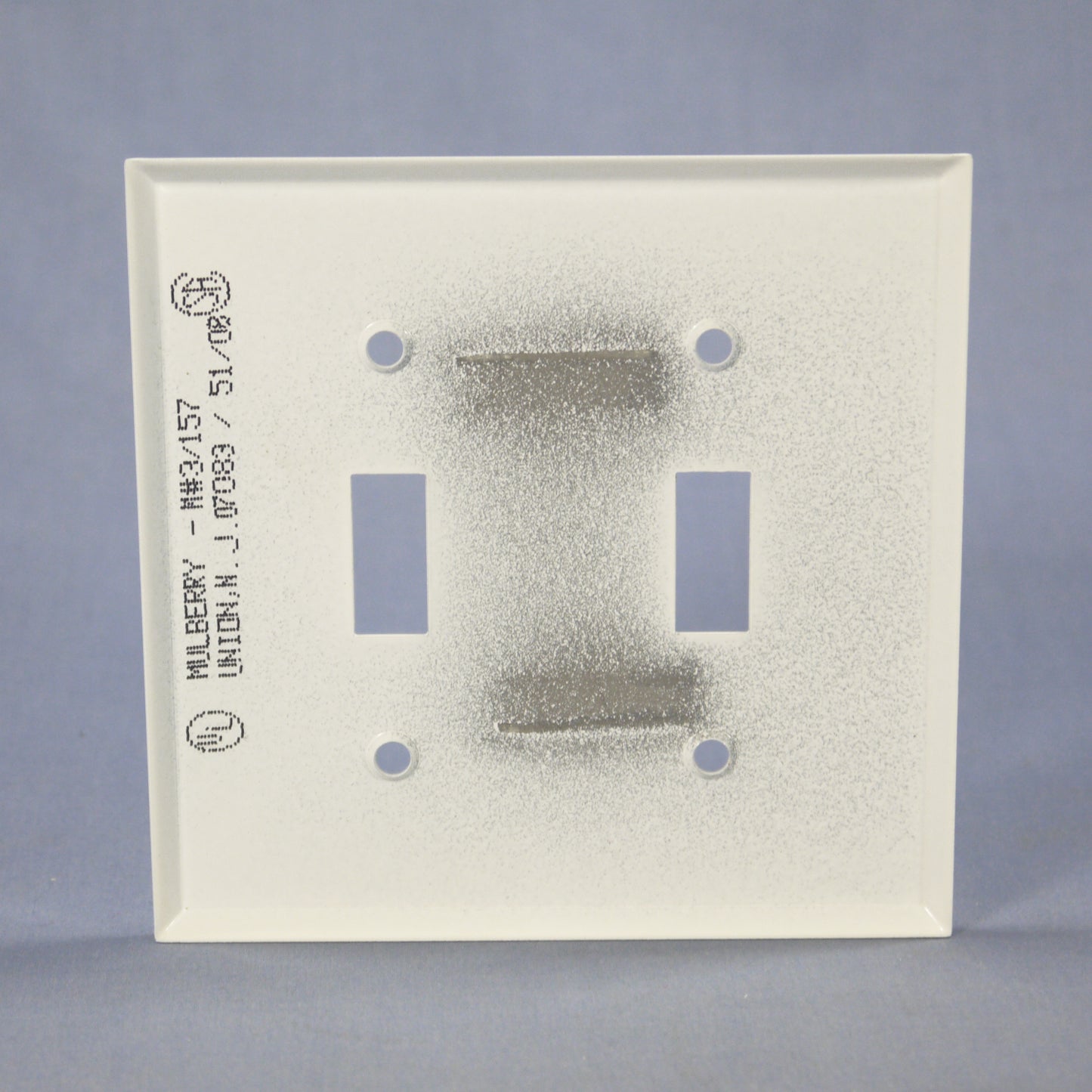 Mulberry 86072 White 2-Gang Toggle Switch Metal Princess Oversize Wallplate