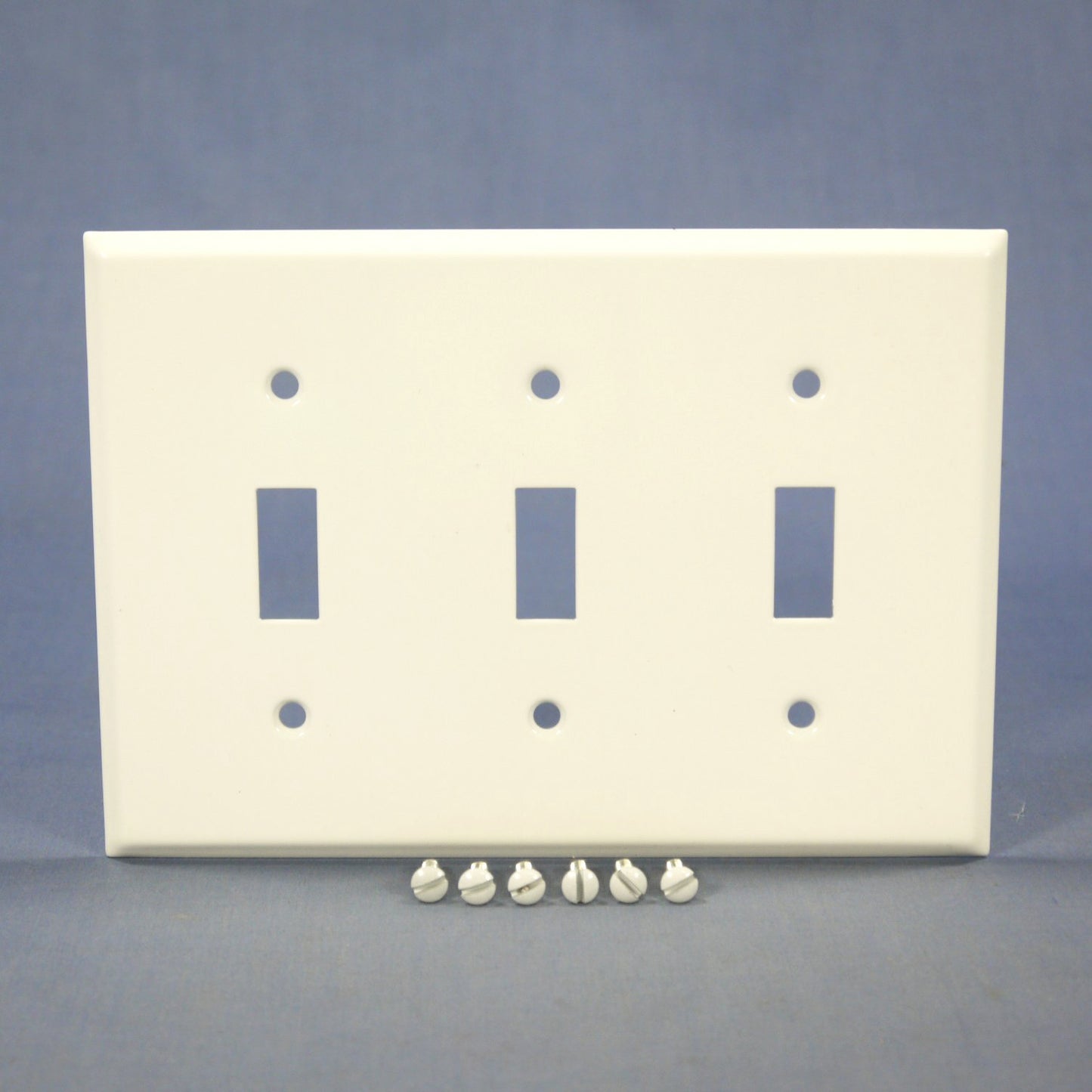 Mulberry 86073 White 3-Gang Toggle Switch Metal Princess Oversize Wallplate