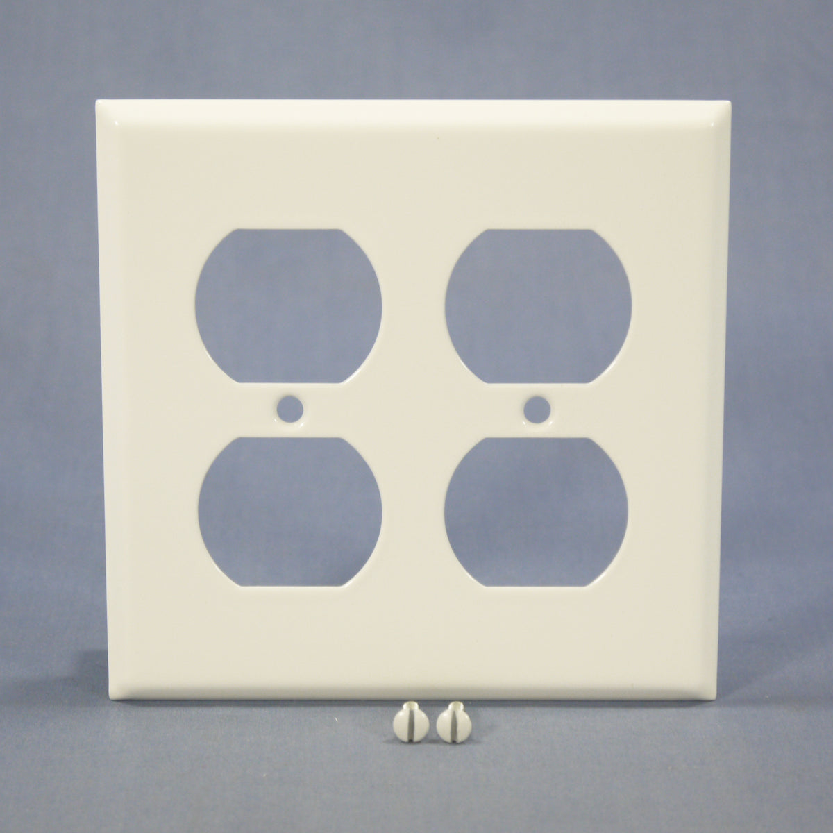 Mulberry 86102 White 2-Gang Duplex Painted Metal Princess Oversize Wallplate