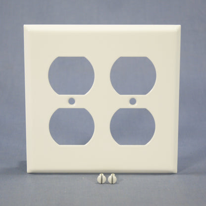Mulberry 86102 White 2-Gang Duplex Painted Metal Princess Oversize Wallplate